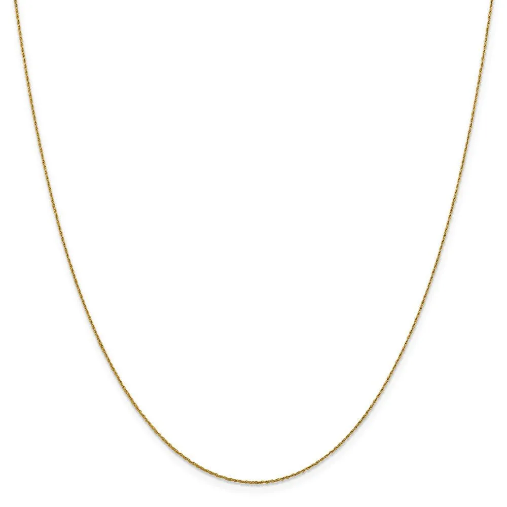 0.8mm 14k Yellow Gold Loose Rope Chain Necklace