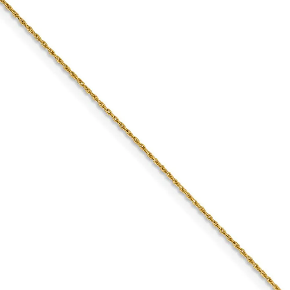 0.8mm 14k Yellow Gold Loose Rope Chain Necklace