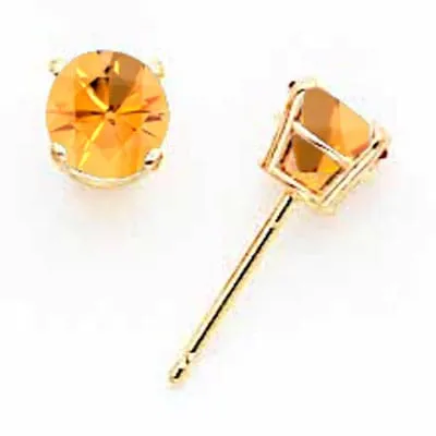 14k Yellow Gold Citrine Earring