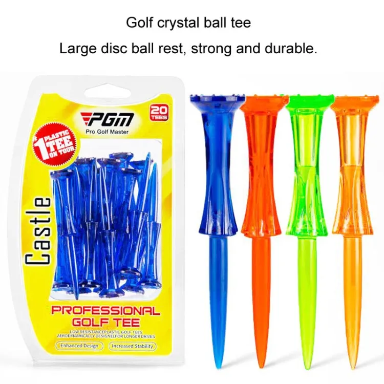 20pcs /Box PGM QT024 Golf Ball Tee Competition Ball Studs 8 Point Crown Tip Durable Anti-Hitting(Yellow)