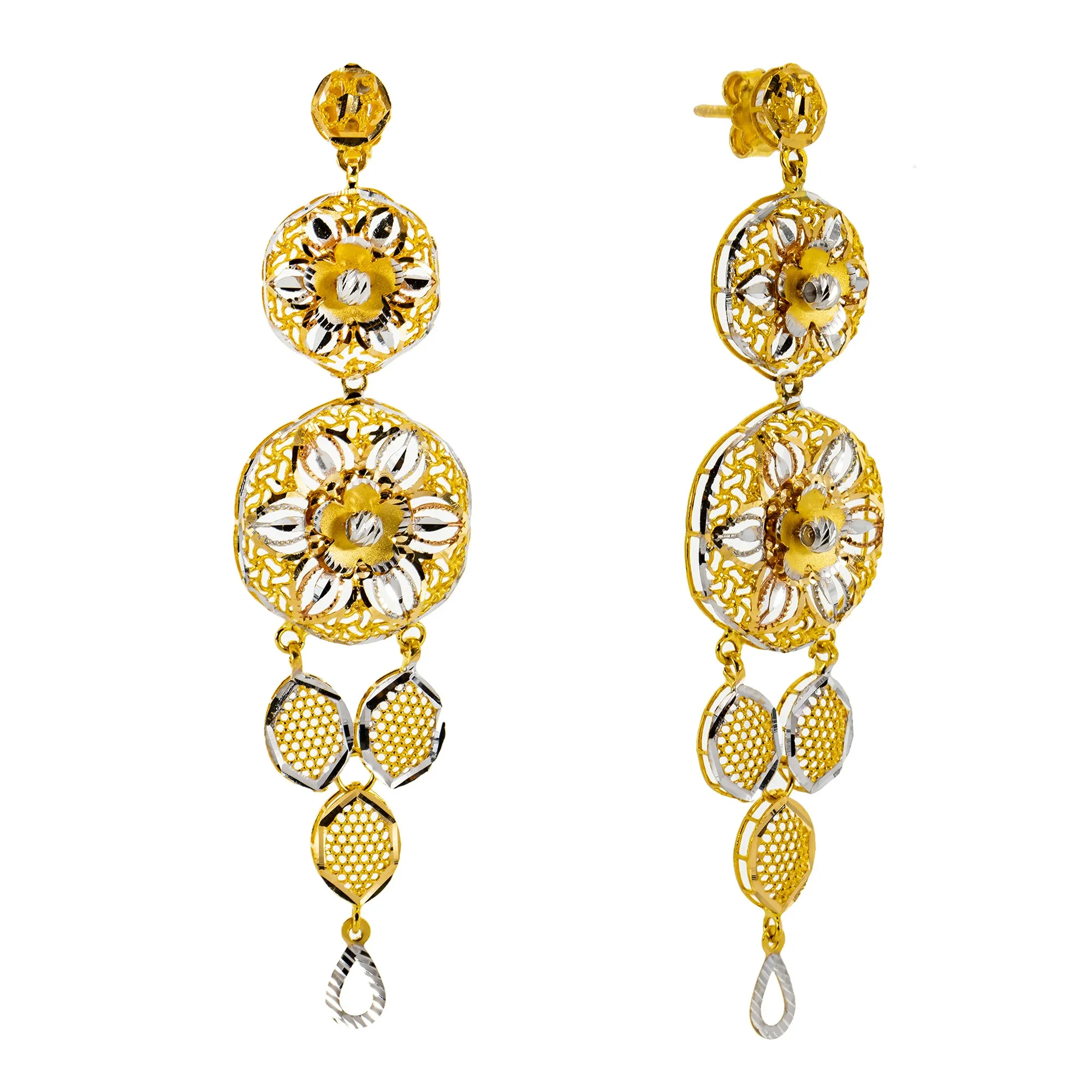 22K Yellow Gold Bimala Necklace & Earrings Set (51.3 grams)