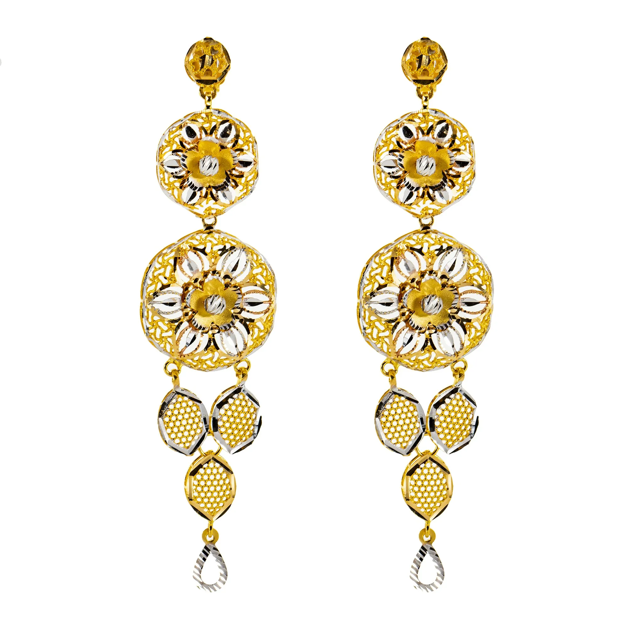 22K Yellow Gold Bimala Necklace & Earrings Set (51.3 grams)