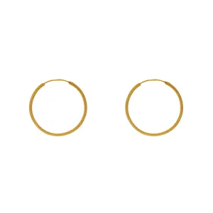 22K Yellow Thin Hoop Earrings (3gm)