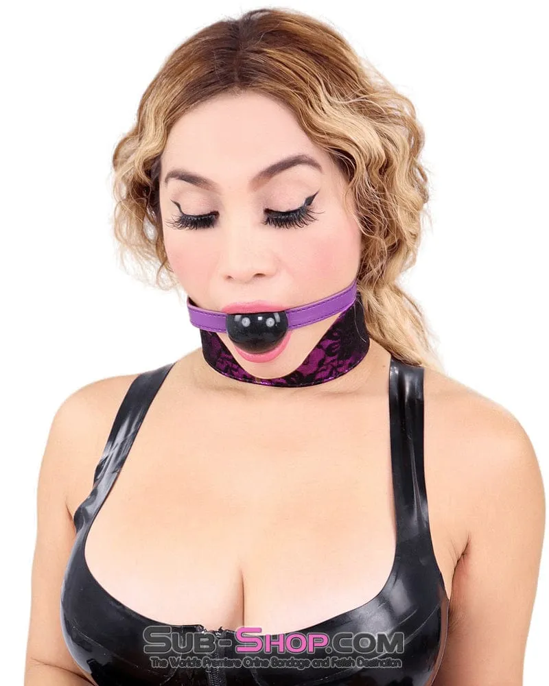 3810MQ      Purple Strap Beginner's Black Classic Ball Gag