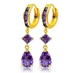 5.62 Carat 14K Solid Yellow Gold Temptation Amethyst Earrings