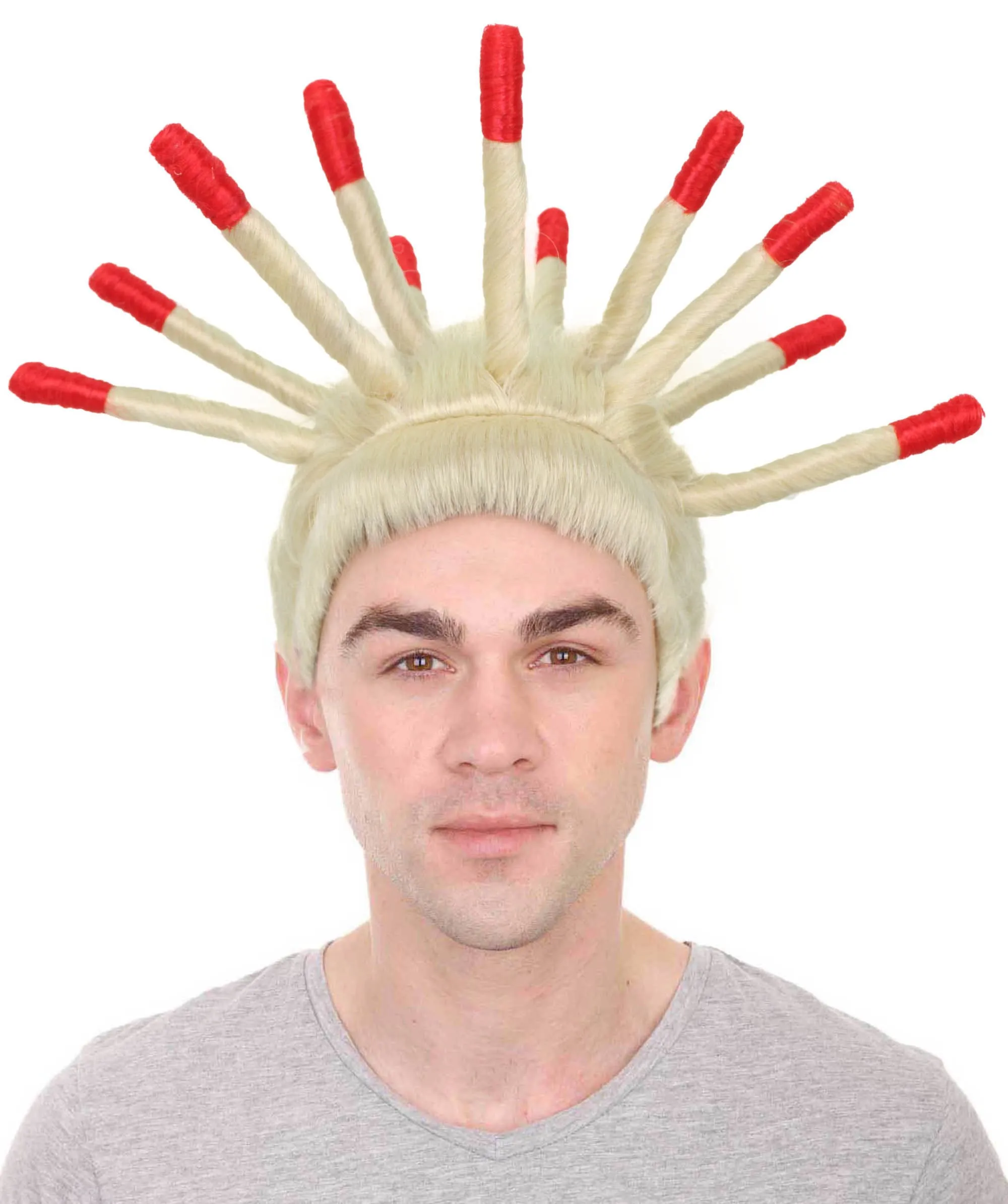 Adult Men's Rapper Spiky Dreadlocks & Multiple Color  Tips Wig | Perfect For Halloween | Flame-Retardant Synthetic Fiber