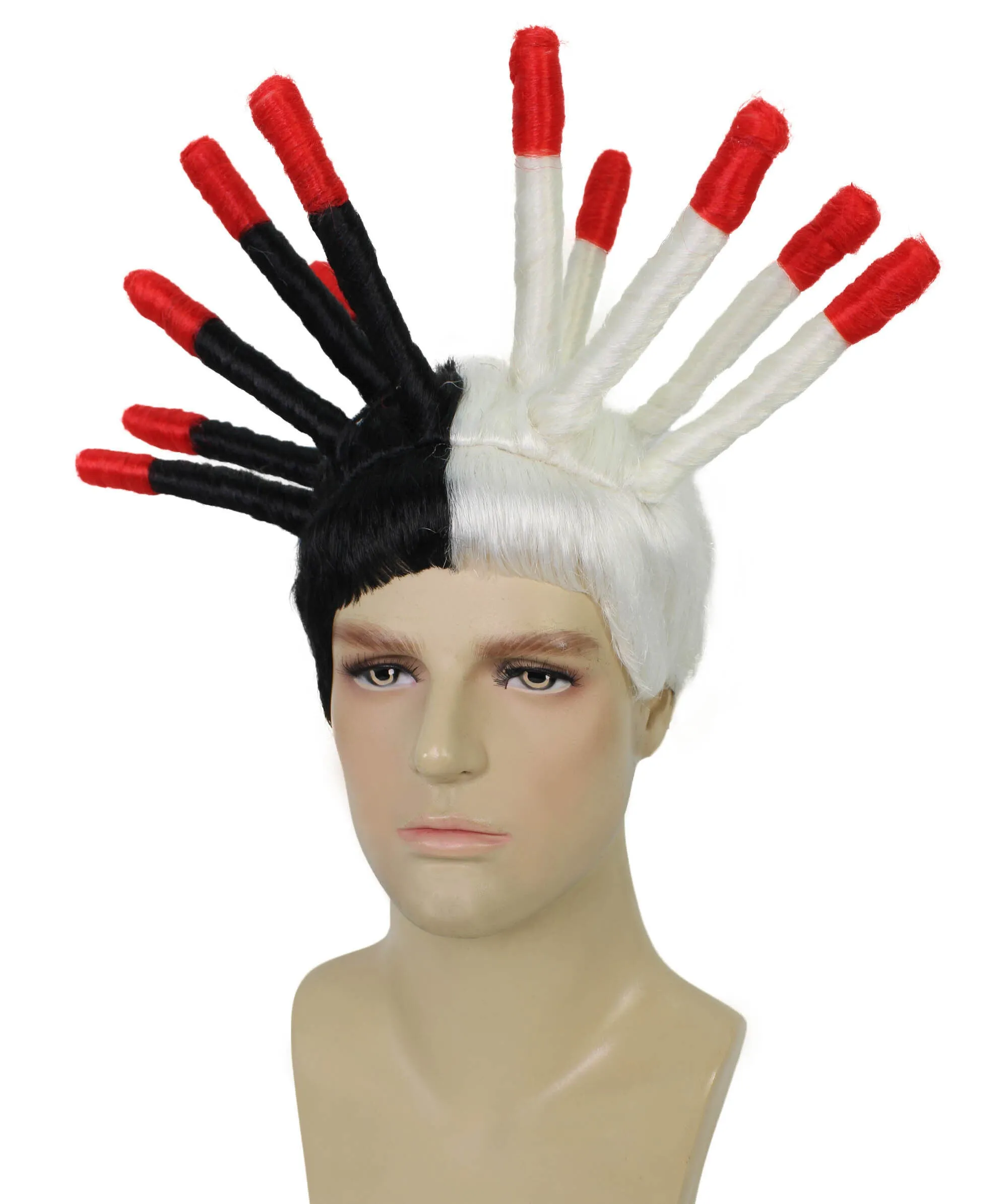 Adult Men's Rapper Spiky Dreadlocks & Multiple Color  Tips Wig | Perfect For Halloween | Flame-Retardant Synthetic Fiber