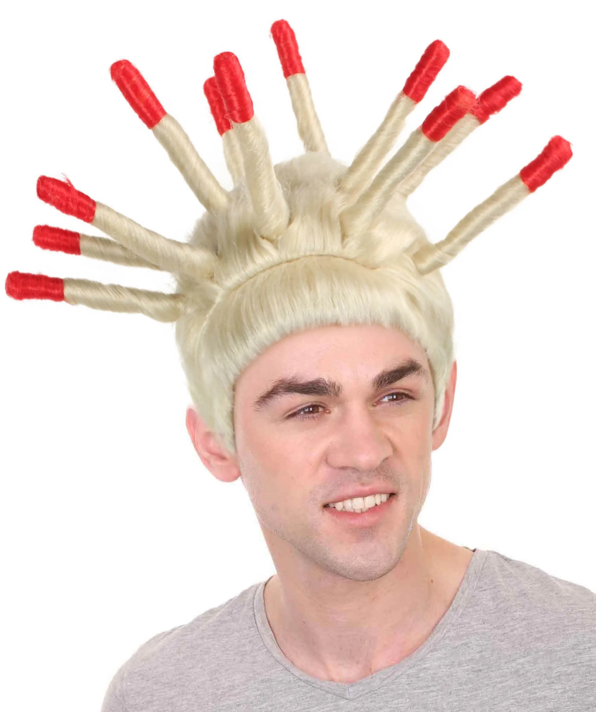 Adult Men's Rapper Spiky Dreadlocks & Multiple Color  Tips Wig | Perfect For Halloween | Flame-Retardant Synthetic Fiber