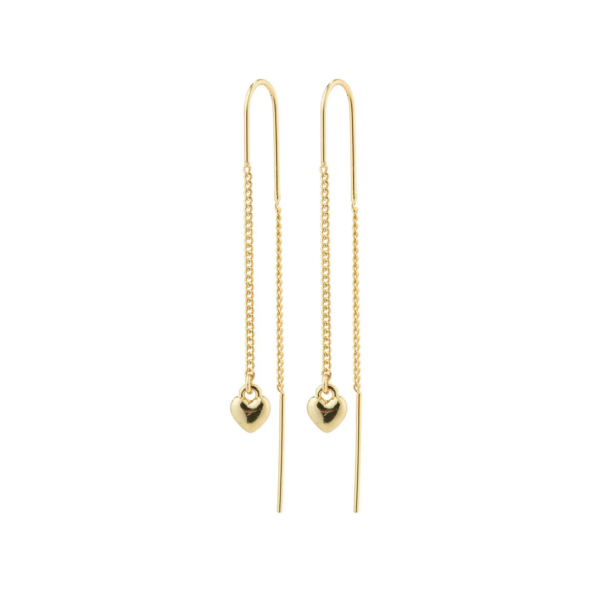 Afroditte Gold Plated Heart Pull Through Earrings