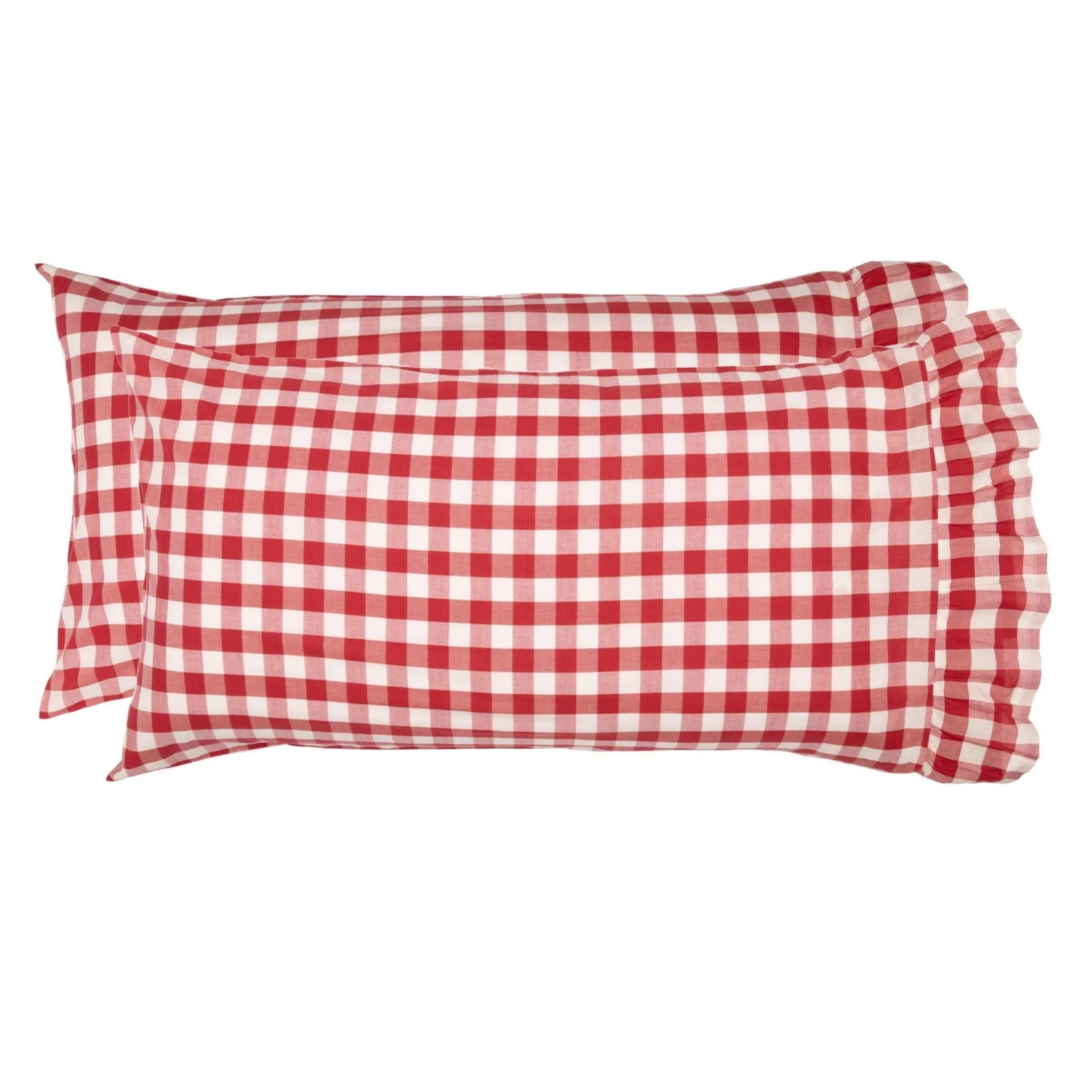 Annie Buffalo Check Red King Pillow Case - Set of 2