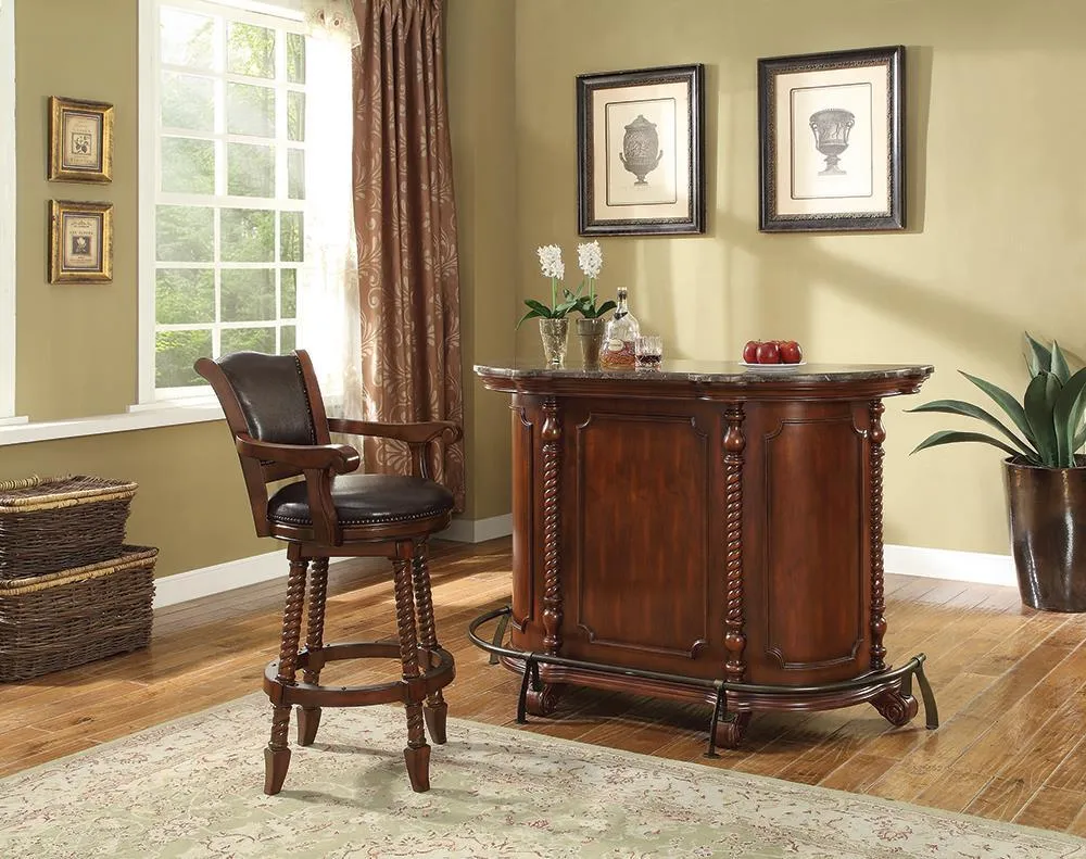 Bar Units: Traditional/transitional - Brown - Swivel Upholstered Bar Stool Brown