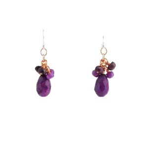 Barse Violet Bouquet Cluster Earring