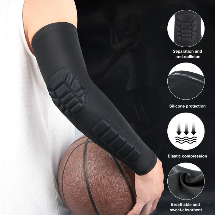 Basketball Sleeve Cellular Anti-collision Anti-slip Compression Elbow Protective Gear, Size:L(Black)