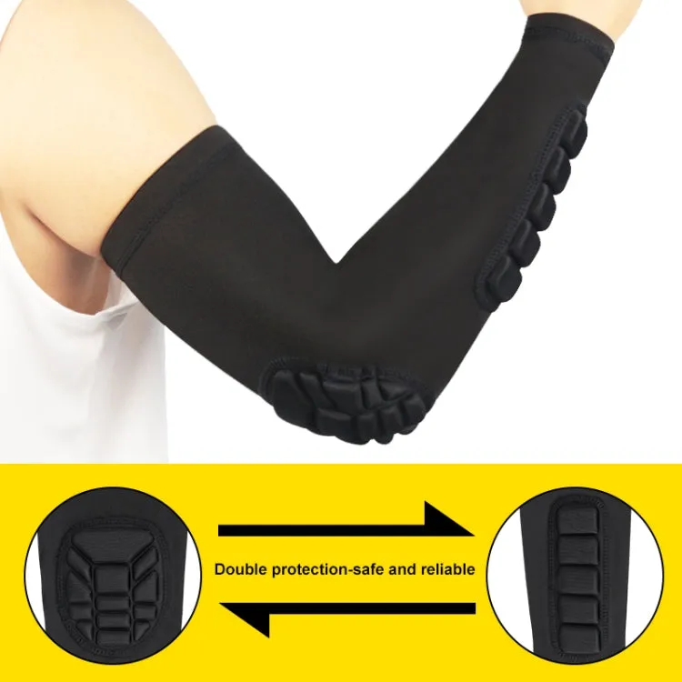 Basketball Sleeve Cellular Anti-collision Anti-slip Compression Elbow Protective Gear, Size:L(Black)