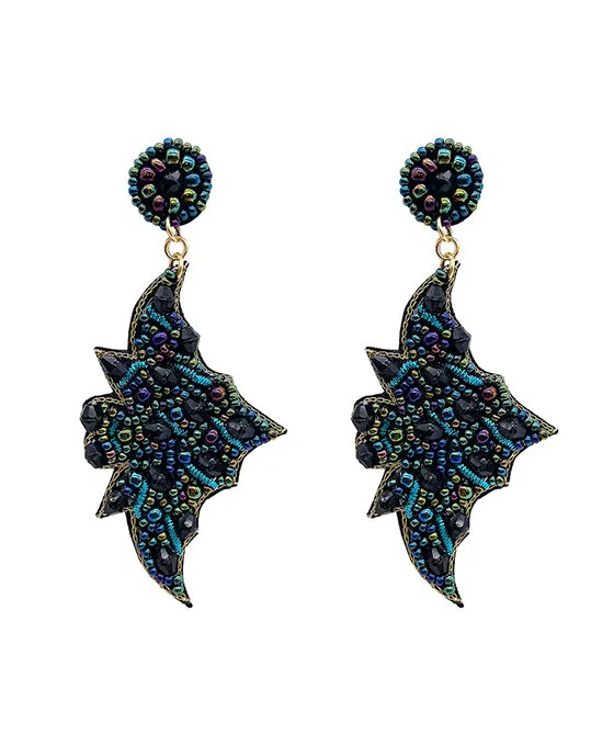 Beaded Bat Earrings