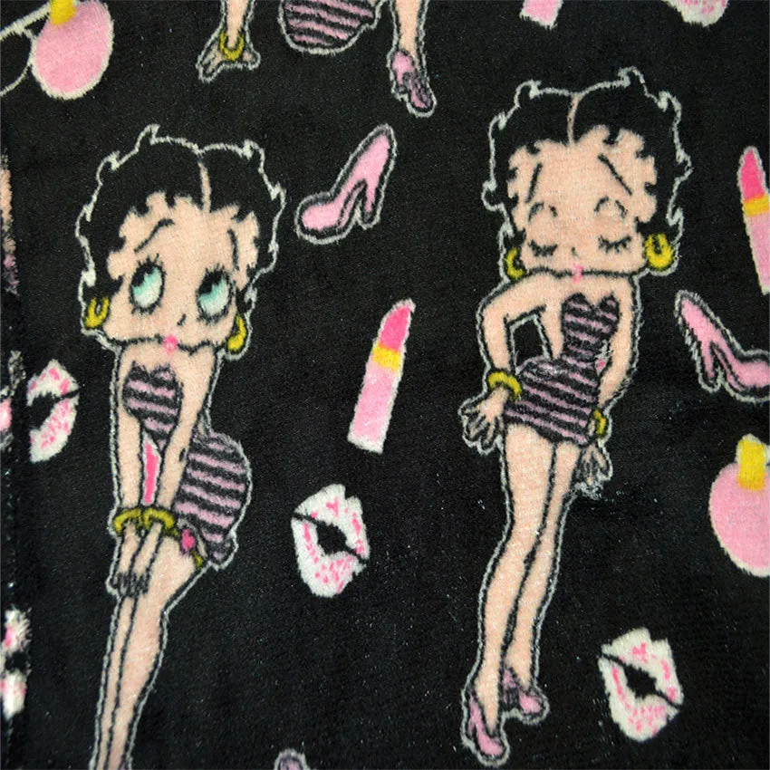 Betty Boop Black Super Soft Plush Robe