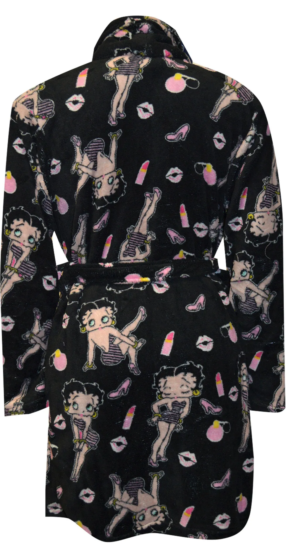 Betty Boop Black Super Soft Plush Robe