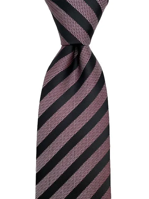 Black and Muted Plum Striped Men's Tie