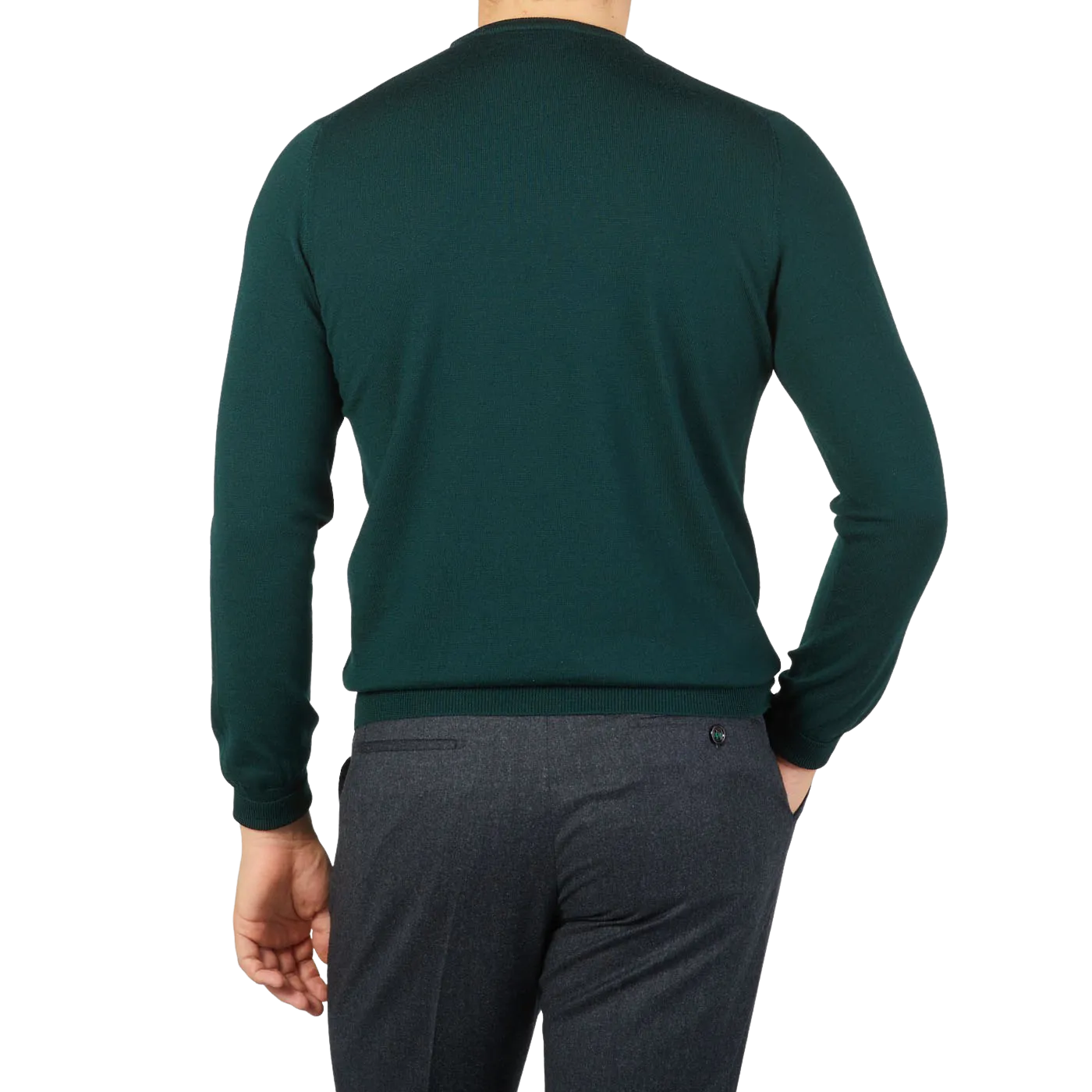 Bottle Green Extra Fine Merino Crew Neck