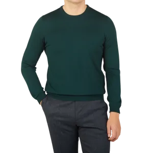 Bottle Green Extra Fine Merino Crew Neck