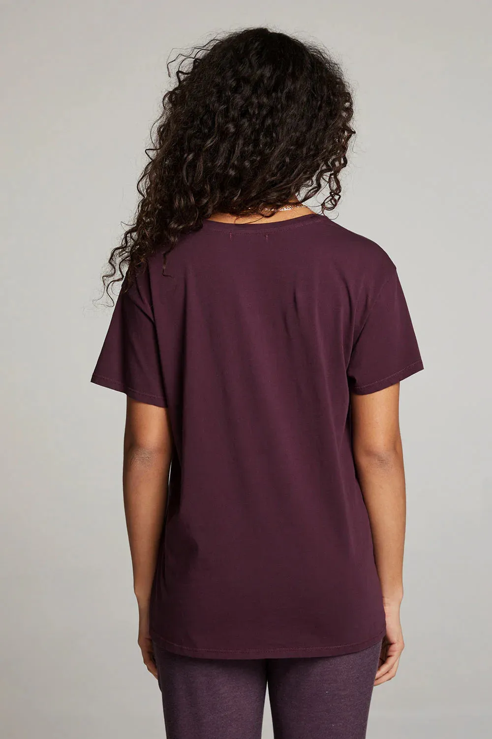 CHA Perfect Plum V-Neck Tee