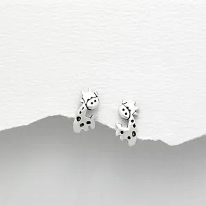 Children's Sterling Silver Giraffe Earrings