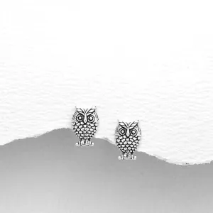 Children's Sterling Silver Owl Earrings