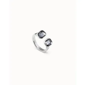 Closing Doors Grey Faceted Crystal Ring