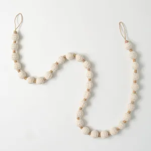 Cream Herringbone Ball Garland