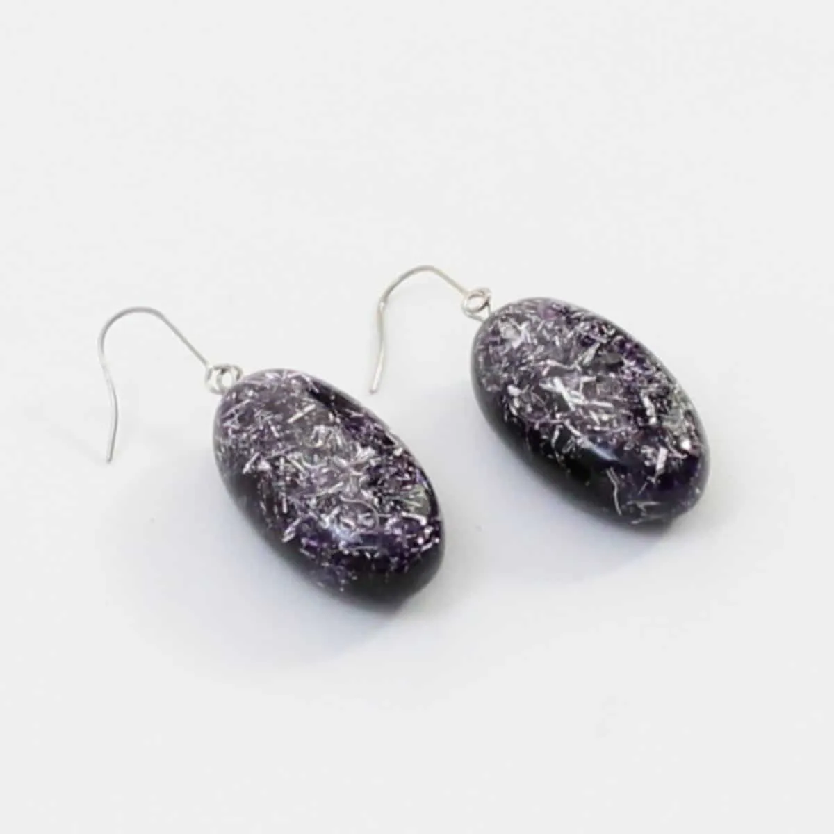 Deep Purple Speckled Thea Earring