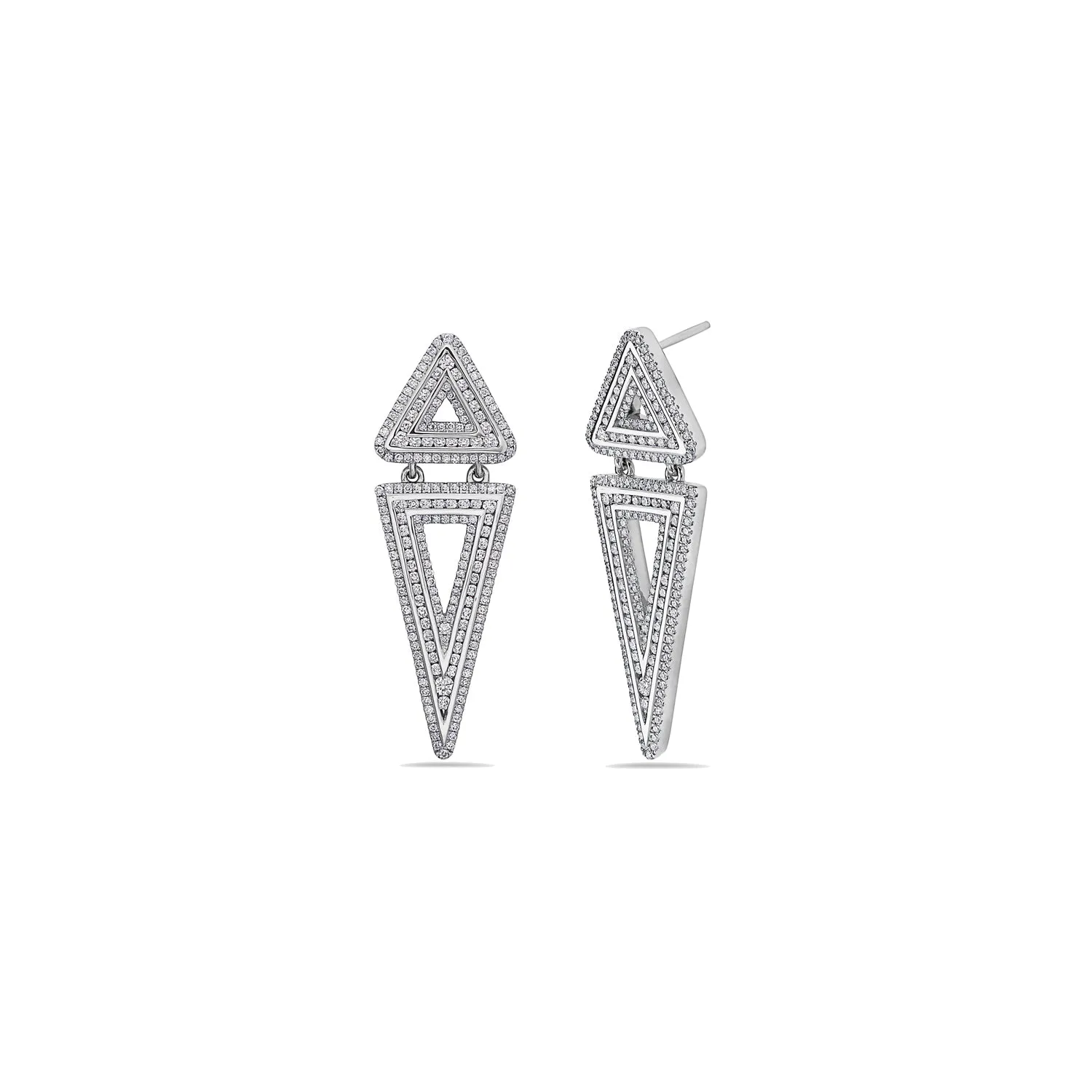 Diamond Double Triangle Earring