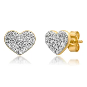 Diamond Smushed Heart Stud Earrings