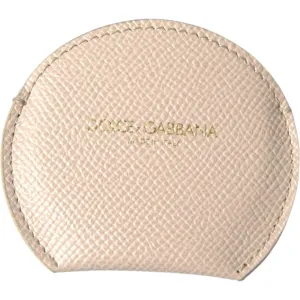 Dolce & Gabbana Elegant Calfskin Leather Hand Mirror Holder