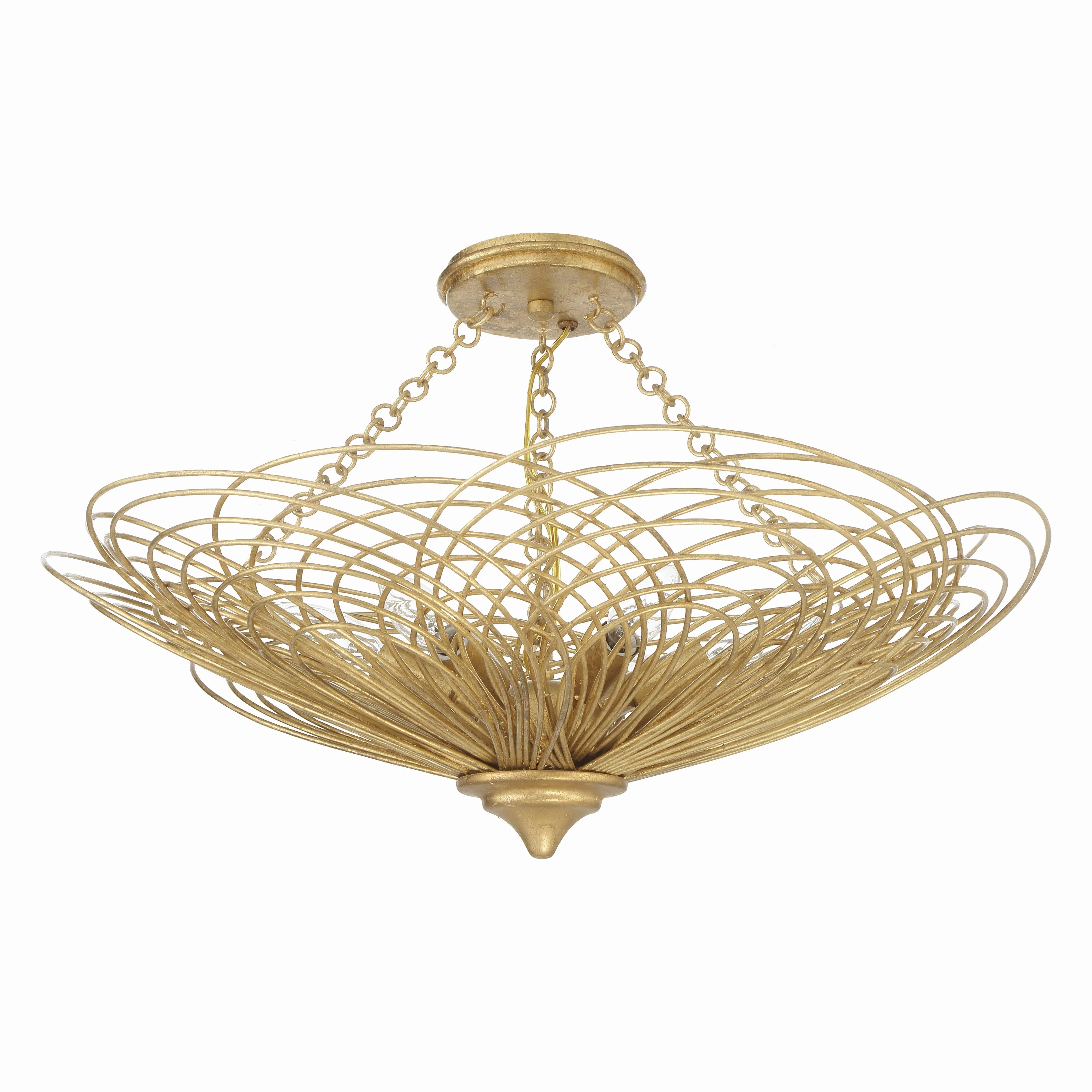 Doral 6 Light Renaissance Gold Semi Flush Mount - C193-DOR-B7706-RG_CEILING