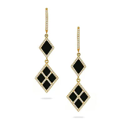 Doves Black Onyx and Diamond Earrings E7953BO