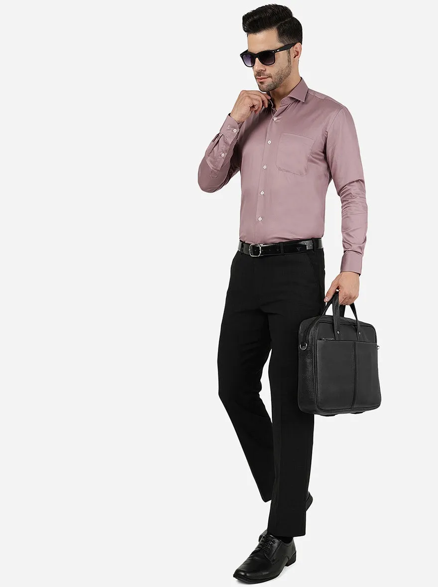 Dusty Pink Solid Slim Fit Formal Shirt | Metal