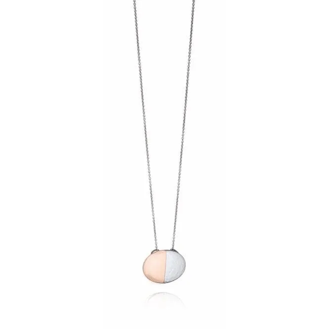 Fiorelli Silver Hammered Rose Gold Pendant P4401