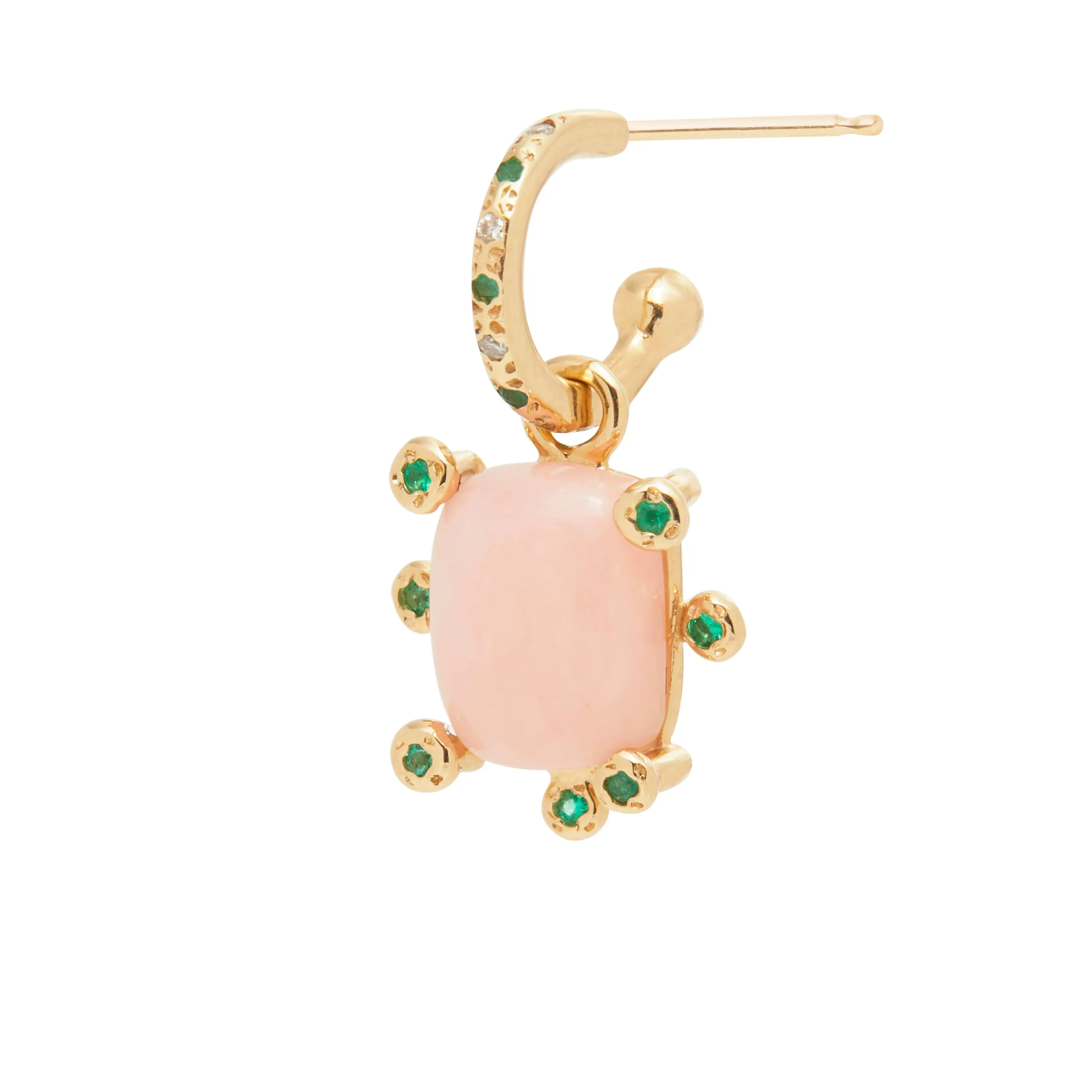 Genie Charm with Pink Opal and Emeralds