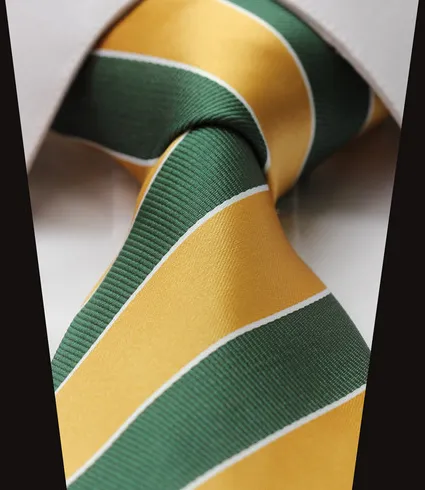 Gold and Green Striped Necktie