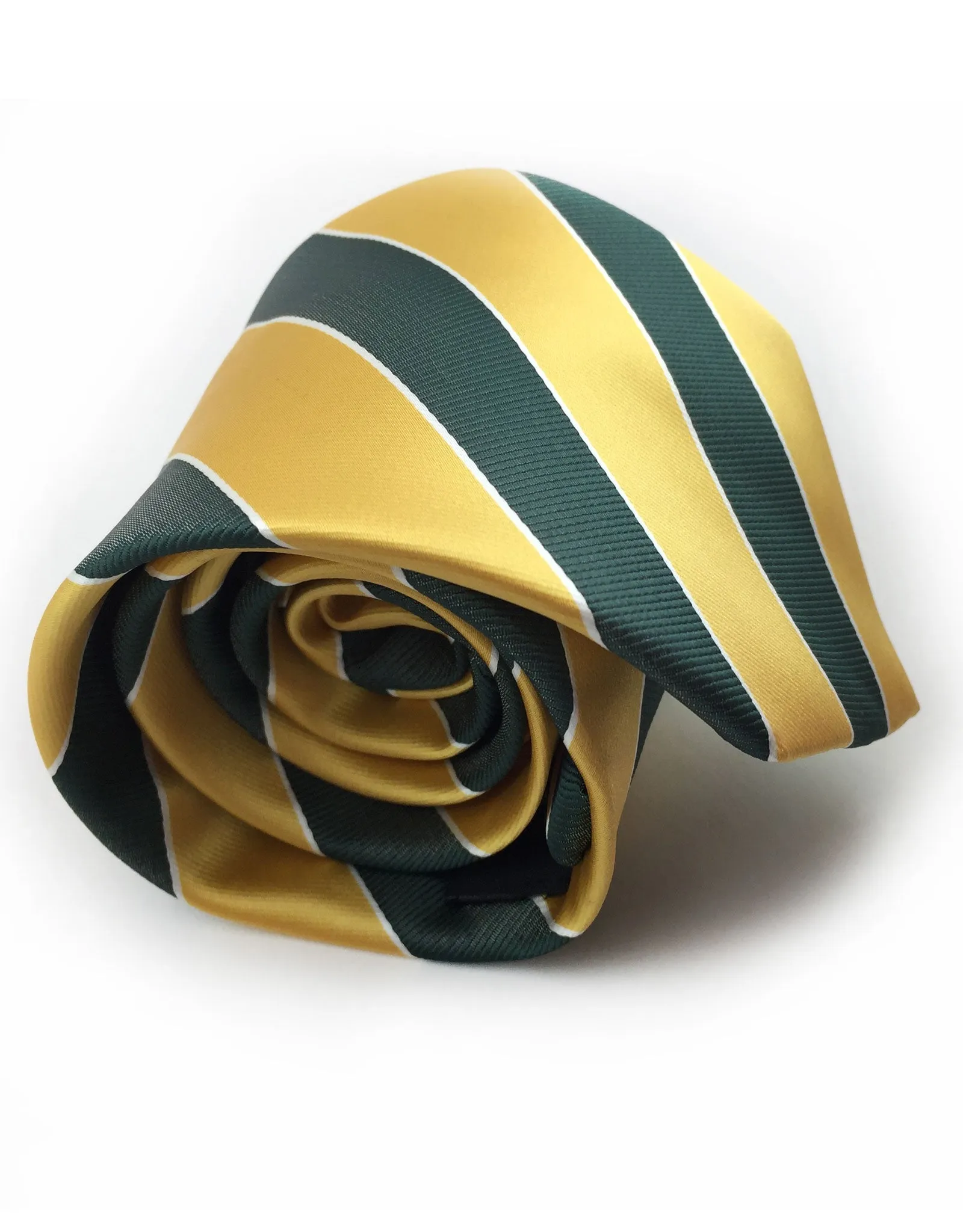 Gold and Green Striped Necktie