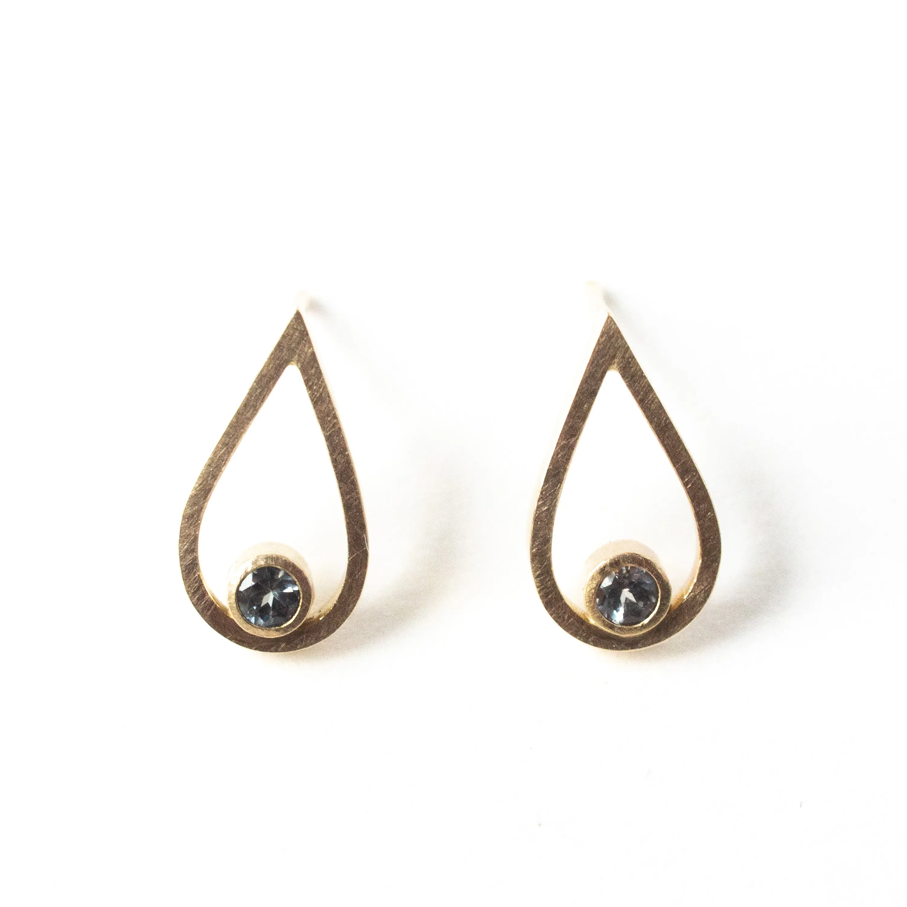 Grey Spinel Gold Drop Studs by Berkeley Brown