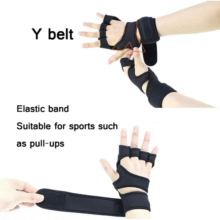 Half-Finger Sports Gloves Non-Slip Silicone Fitness Equipment Gloves Sports Compression Wristbands, Specification: S（Black）