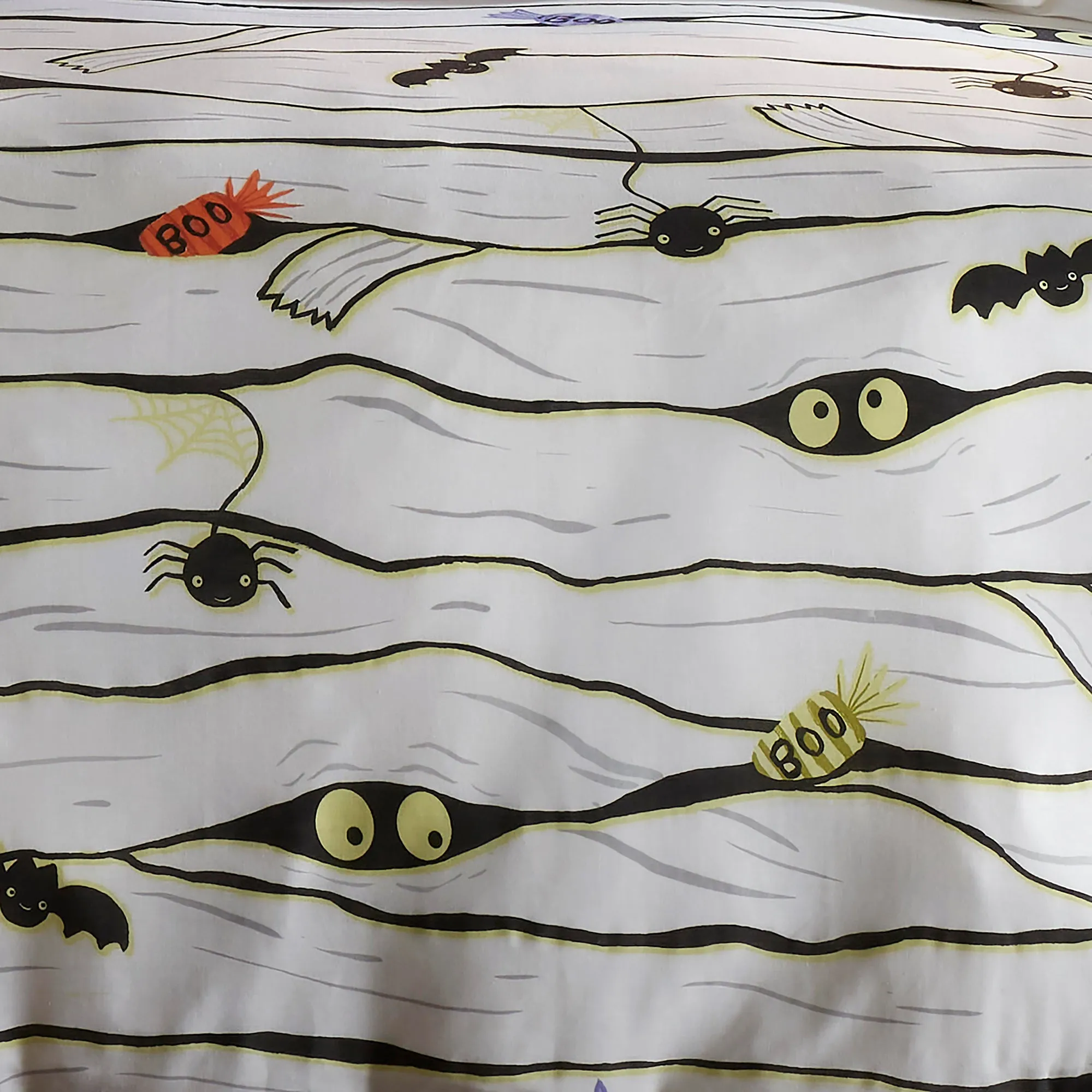 Halloween Mummy Glow in the Dark Duvet Cover Set by Bedlam in White