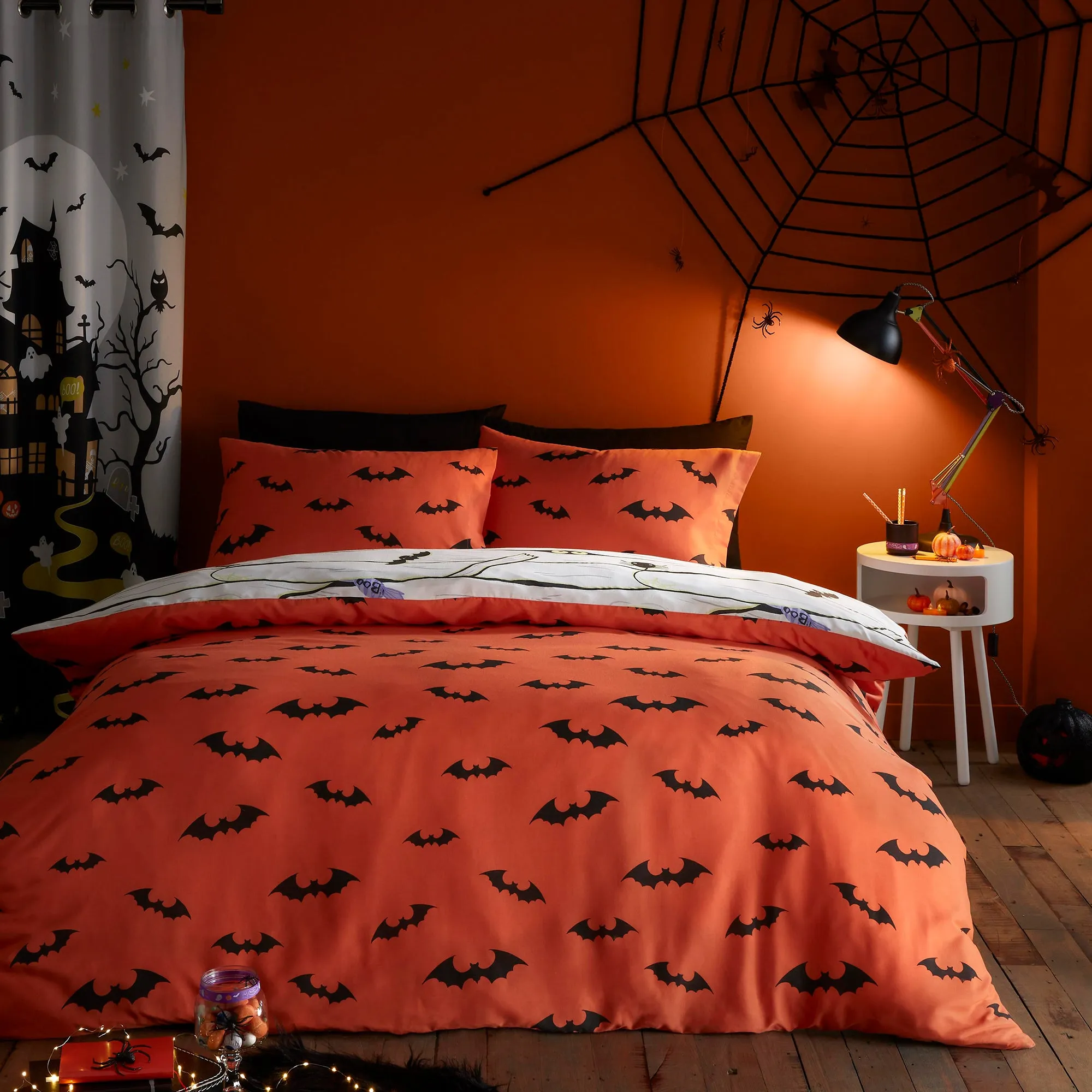 Halloween Mummy Glow in the Dark Duvet Cover Set by Bedlam in White