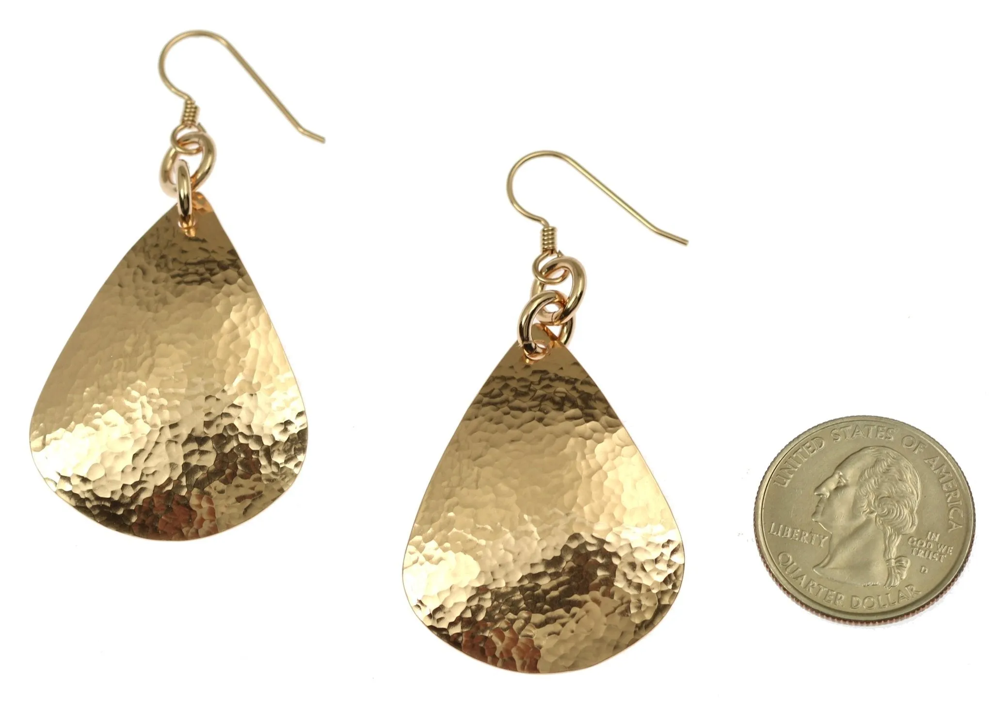 Hammered Bronze Teardrop Earrings