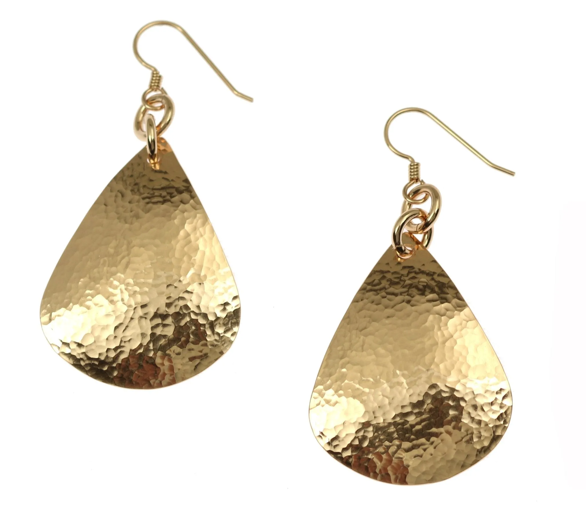 Hammered Bronze Teardrop Earrings