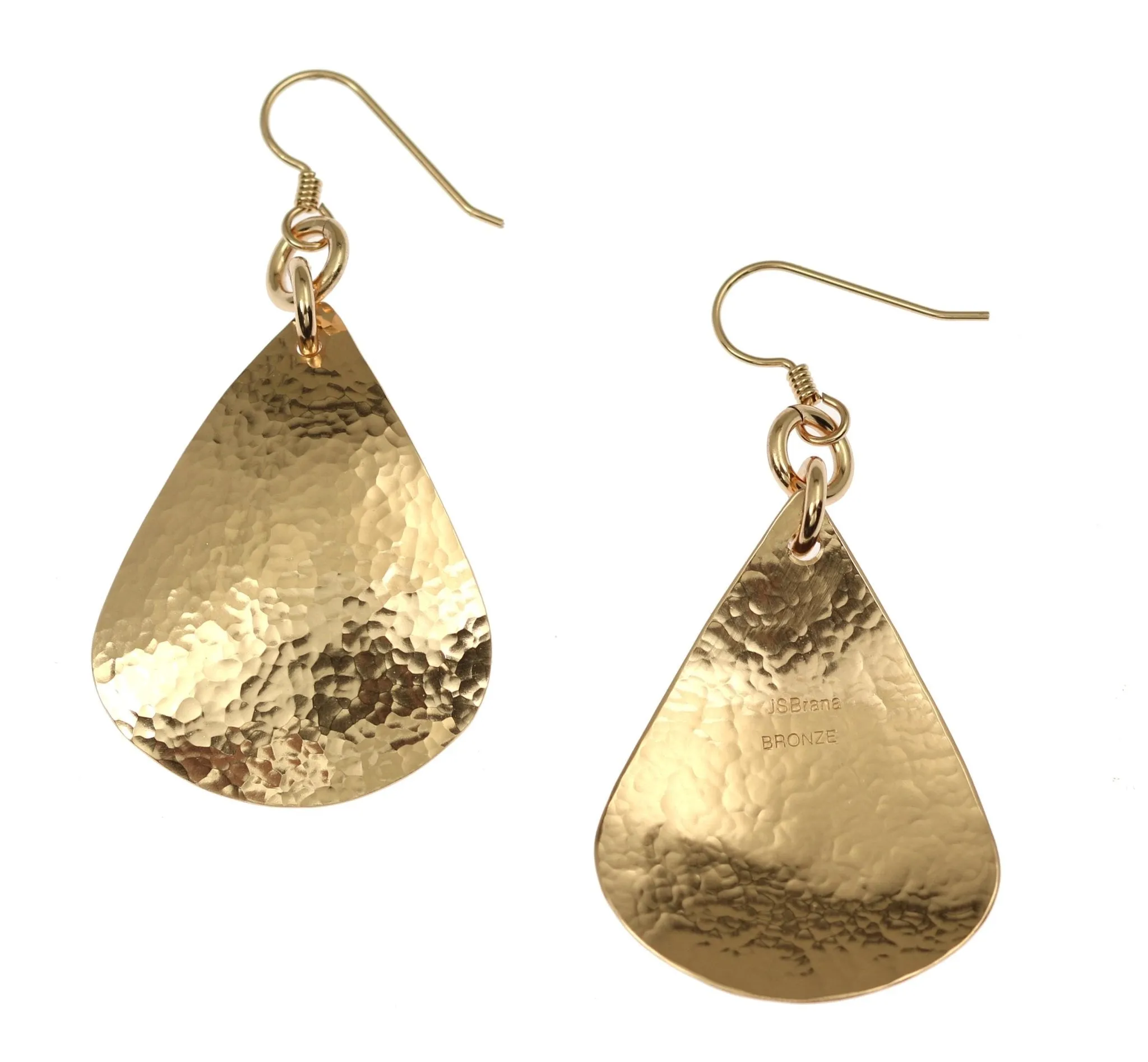 Hammered Bronze Teardrop Earrings