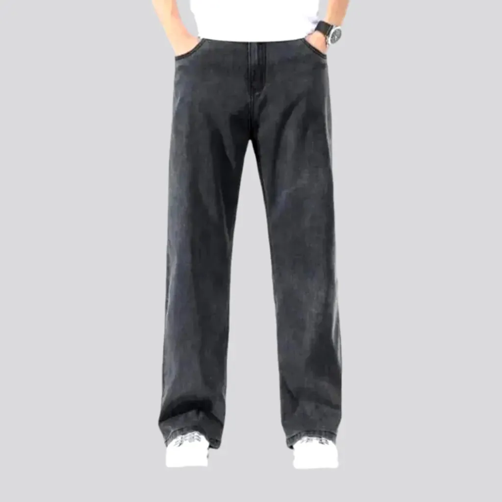 High-waist men's ultra-thin jeans