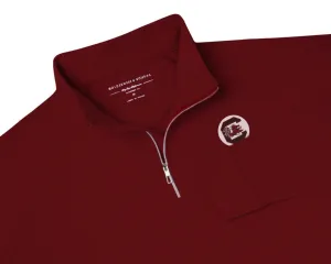 Holderness and Bourne Gamecock 1/4 Zip Pullover: Garnet with White Circle