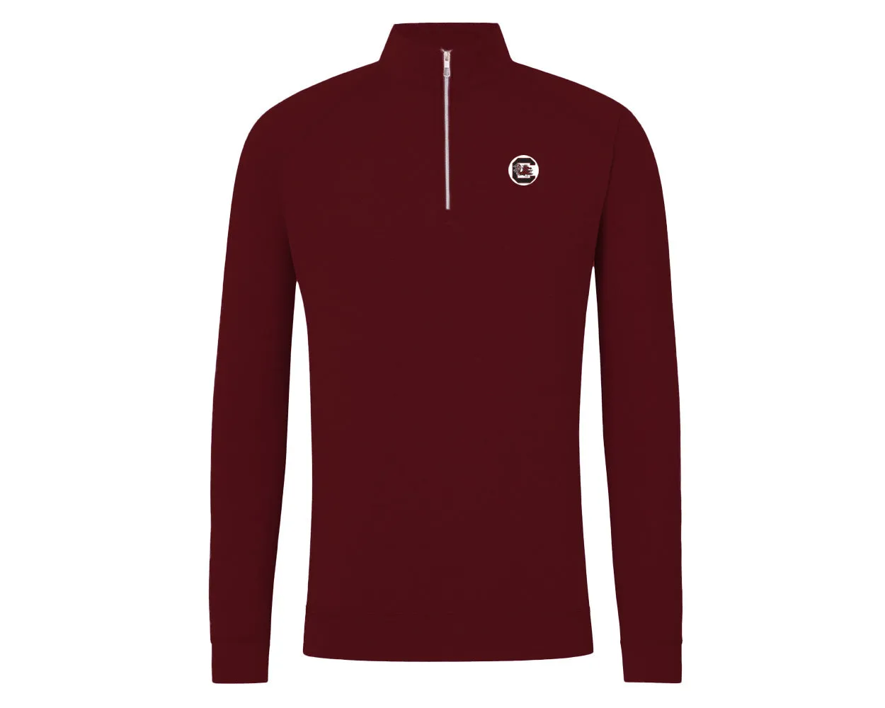 Holderness and Bourne Gamecock 1/4 Zip Pullover: Garnet with White Circle